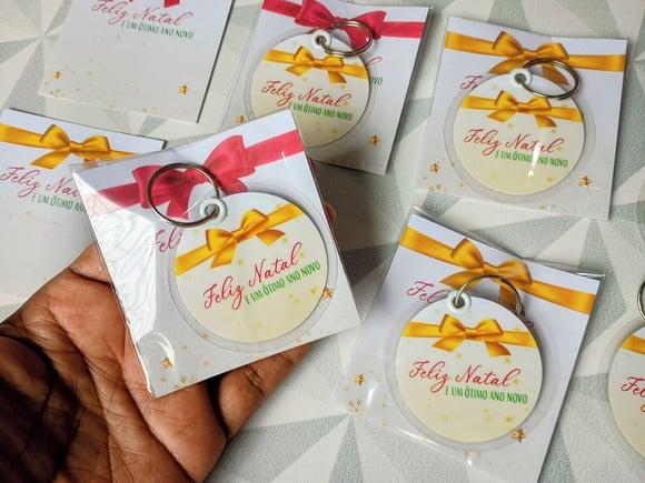 Chaveiro com Tag - Brinde Personalizado de Natal e Ano Novo