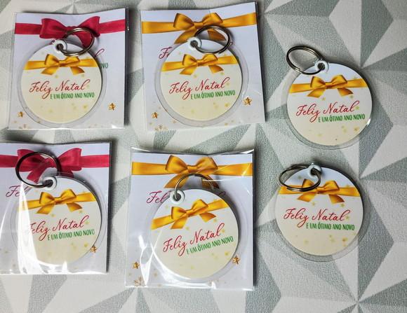 Chaveiro com Tag - Brinde Personalizado de Natal e Ano Novo