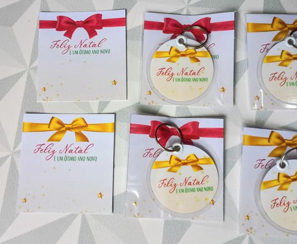 Chaveiro com Tag - Brinde Personalizado de Natal e Ano Novo
