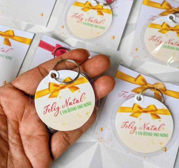Chaveiro com Tag - Brinde Personalizado de Natal e Ano Novo