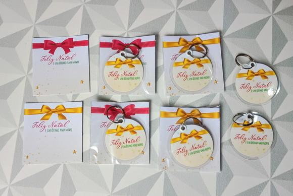 Chaveiro com Tag - Brinde Personalizado de Natal e Ano Novo
