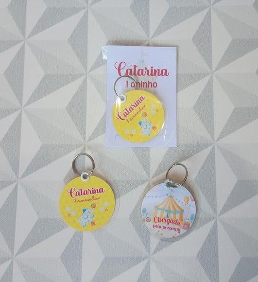 Chaveiro Personalizado Brinde para Festa Infantil Tema Circo
