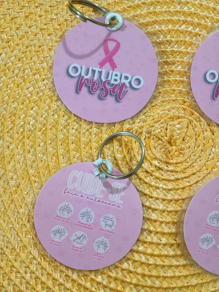 Chaveiro Outubro Rosa Brinde Personalizado