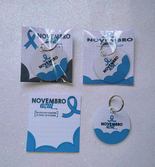 Chaveiro Novembro Azul Brinde Personalizado na Tag