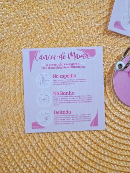 Chaveiro Outubro Rosa Brinde Personalizado com Tag