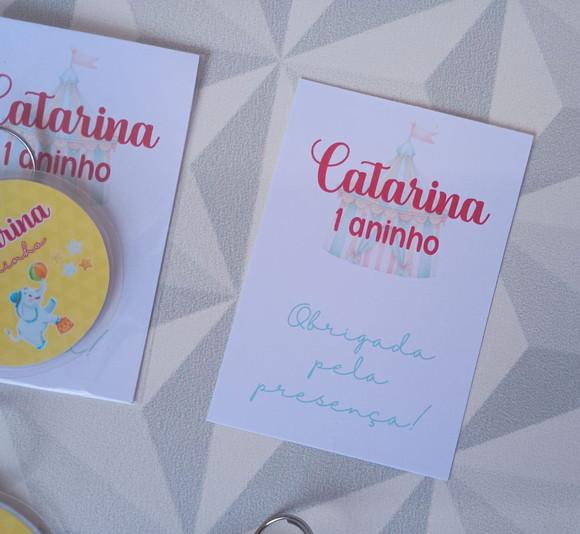 Chaveiro Personalizado Brinde para Festa Infantil Tema Circo