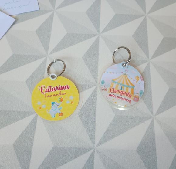 Chaveiro Personalizado Brinde para Festa Infantil Tema Circo