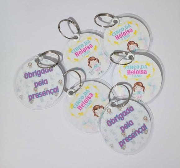 Chaveiro Personalizado Circo Rosa Brinde Festa Infantil