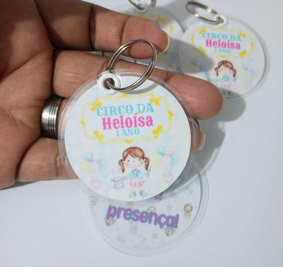 Chaveiro Personalizado Circo Rosa Brinde Festa Infantil