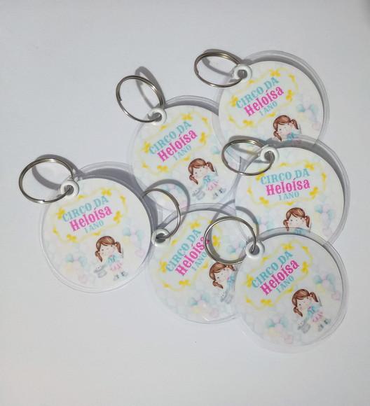 Chaveiro Personalizado Circo Rosa Brinde Festa Infantil