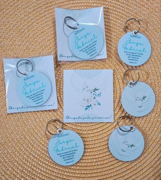Chaveiro Personalizado na Tag Brindes Batismos Batizados