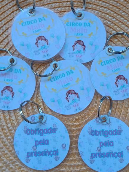 Chaveiro Personalizado Circo Rosa Brinde Festa Infantil