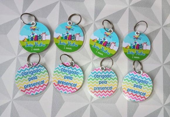 Chaveiro Personalizado Numberblocks Brinde Festa Infantil