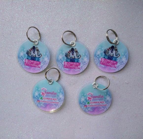 Chaveiro Personalizado Plastificado Dia da Mulher