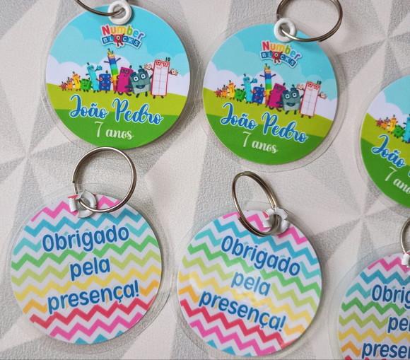 Chaveiro Personalizado Numberblocks Brinde Festa Infantil