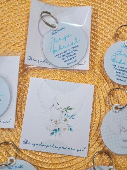Chaveiro Personalizado na Tag Brindes Batismos Batizados