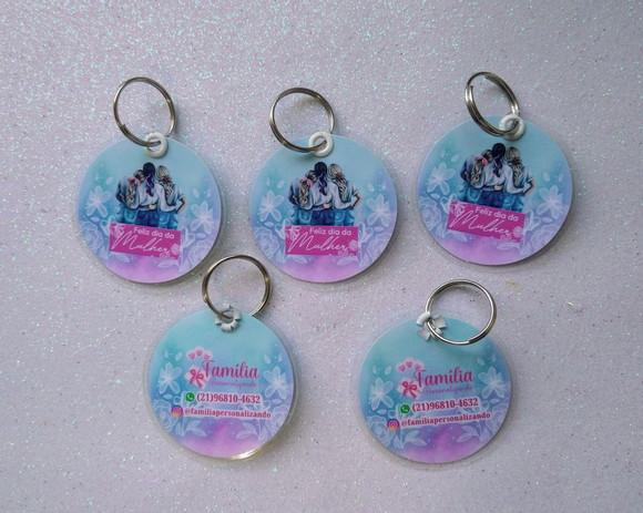 Chaveiro Personalizado Plastificado Dia da Mulher