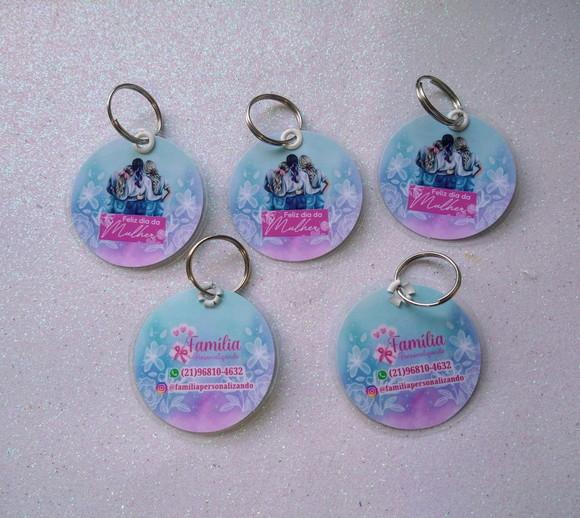 Chaveiro Personalizado Plastificado Dia da Mulher