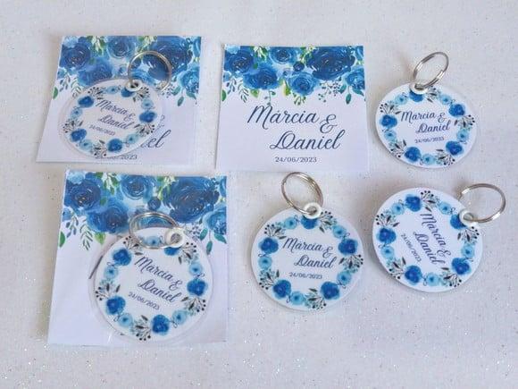 Chaveiro Plastificado Brinde Personalizado para Casamento