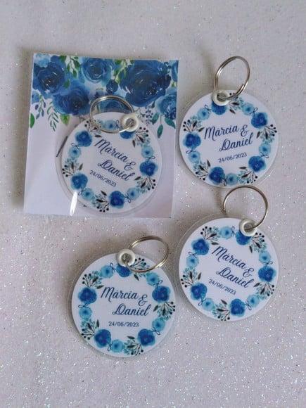 Chaveiro Plastificado Brinde Personalizado para Casamento