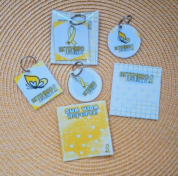 Chaveiro Setembro Amarelo Brinde Personalizado com Tag
