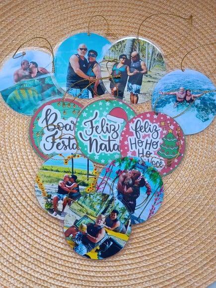 Enfeites Árvore de Natal Personalizados com Fotos e Frases