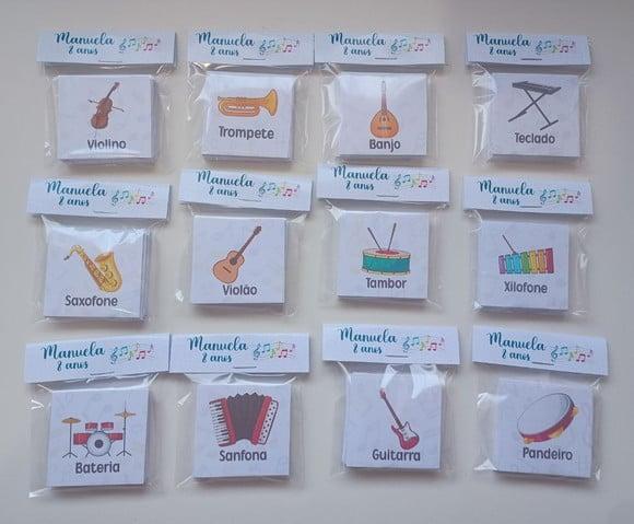 Jogo da Memória 12 Pares Instrumentos Musicais Frente/verso
