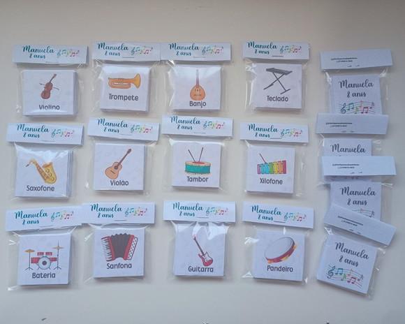 Jogo da Memória 12 Pares Instrumentos Musicais Frente/verso