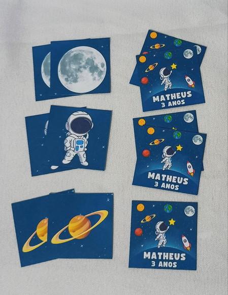 Jogo da Memória 6 Pares Astronauta - Frente e Verso