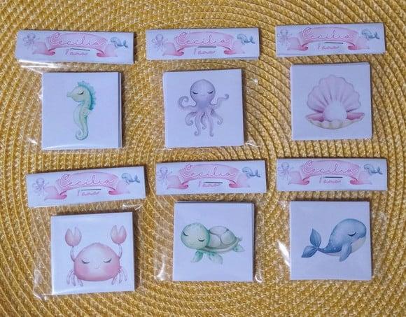 Jogo da Memória Fundo do Mar Rosa Lembrancinha Personalizada