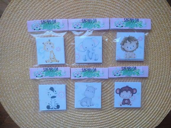 Jogo da Memória Safari Rosa Lembrancinha Personalizada