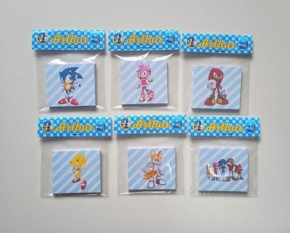 Jogo da Memória Sonic Lembrancinha Personalizada