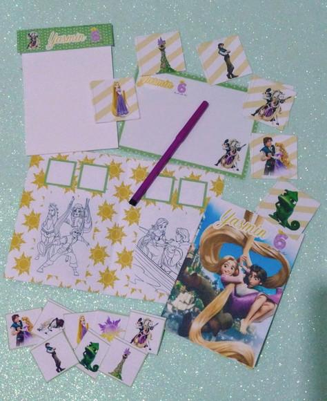Kit 5 Brindes Aniversário Infantil - Tema Rapunzel Enrolados