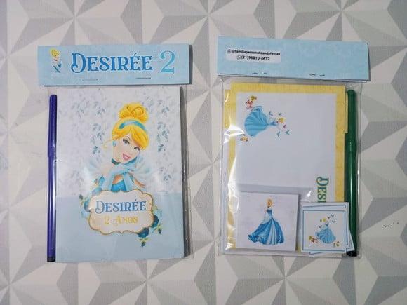 Kit 5 Brindes em 1 Lembrancinha Infantil Cinderela