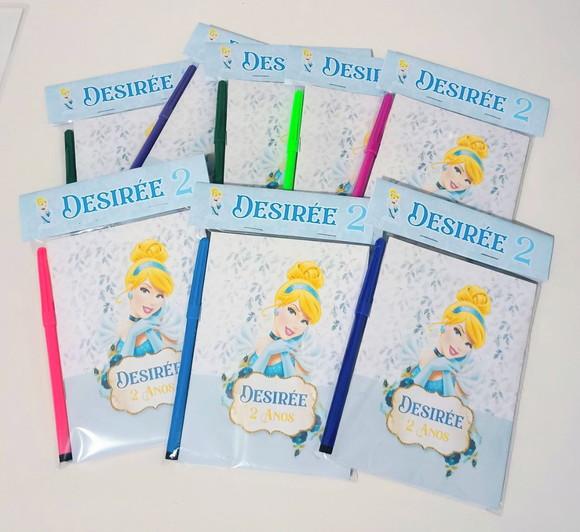 Kit 5 Brindes em 1 Lembrancinha Infantil Cinderela