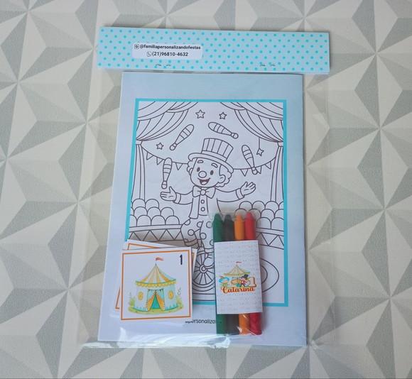 Kit Álbum de Figurinhas Personalizado Brinde Infantil Circo