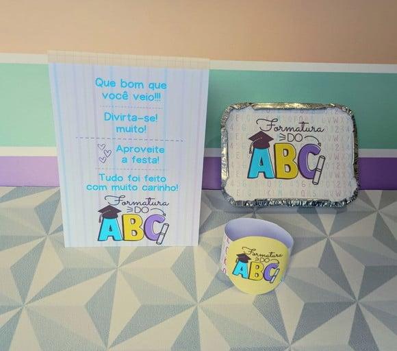 Kit Centro de Mesa Personalizado para Formatura Abc