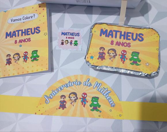 Kit Festa na Escola Personalizado Tema Heróis