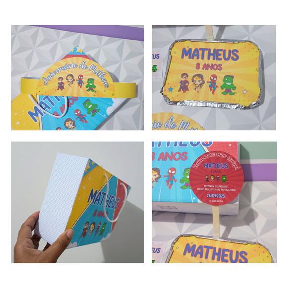 Kit Festa na Escola Personalizado Tema Heróis