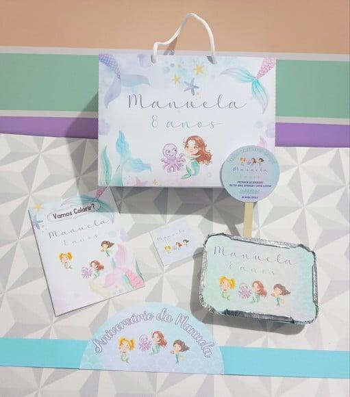 Kit Festa na Escola Personalizado Tema Sereia