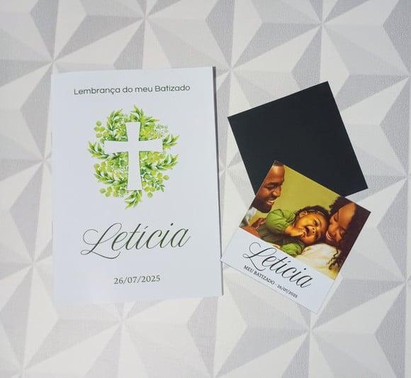 Lembrança de Batizado Kit Livrinho de Orações + Imã c/ Foto