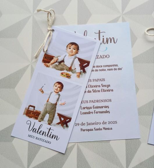 Lembrança Afetiva para Batizados - Tira de Fotos com Cartão