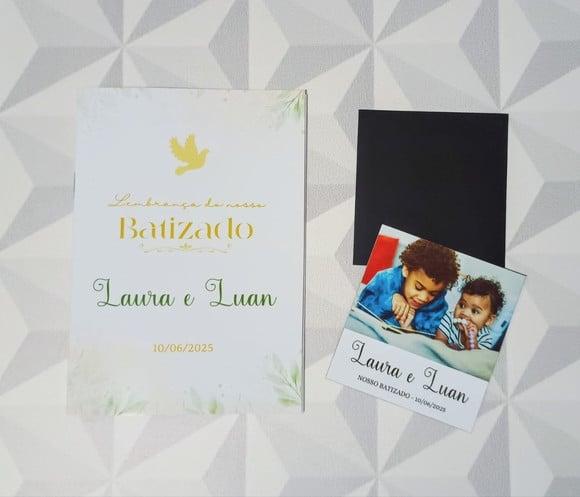 Lembrança de Batizado Kit Livrinho de Orações + Imã c/ Foto