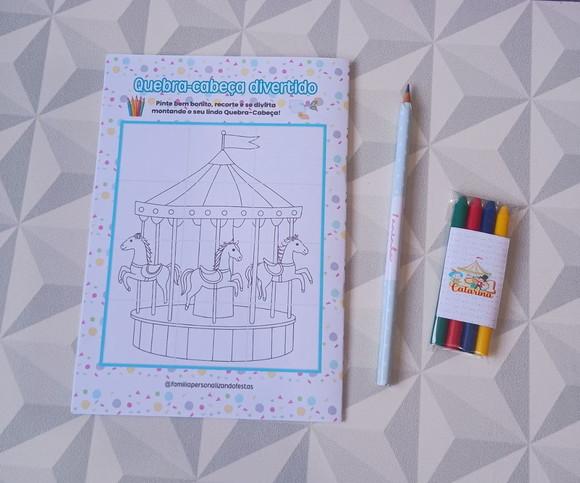 Kit Livro de Colorir Lembrancinha Festa Infantil Tema Circo
