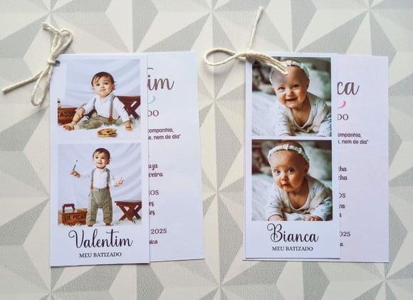 Lembrança Afetiva para Batizados - Tira de Fotos com Cartão