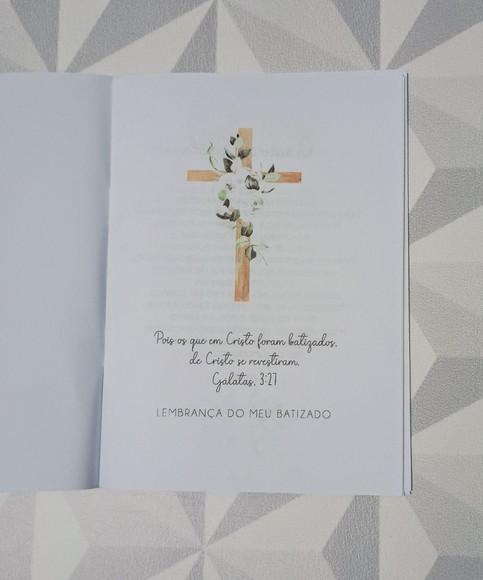 Lembrança de Batizado Kit Livrinho de Orações + Imã c/ Foto