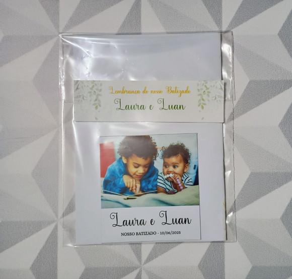 Lembrança de Batizado Kit Livrinho de Orações + Imã c/ Foto
