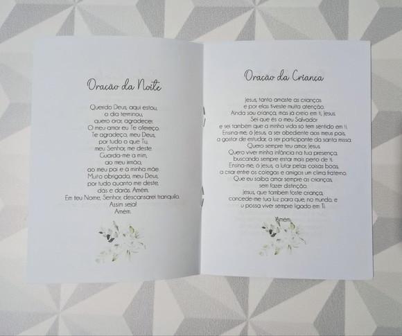 Lembrança de Batizado Kit Livrinho de Orações + Imã c/ Foto