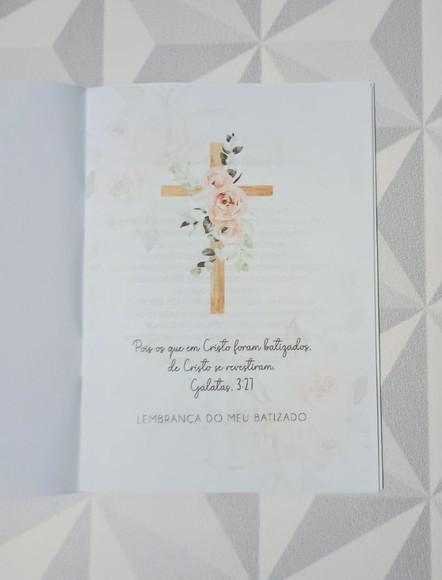 Lembrança de Batizado Kit Livrinho de Orações + Imã c/ Foto
