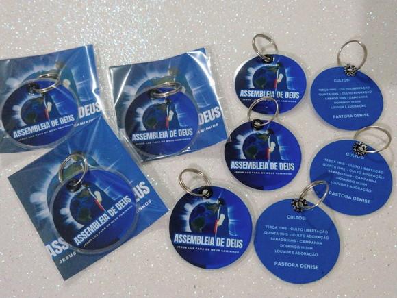 Lembrança para Igrejas Chaveiro Personalizado na Tag